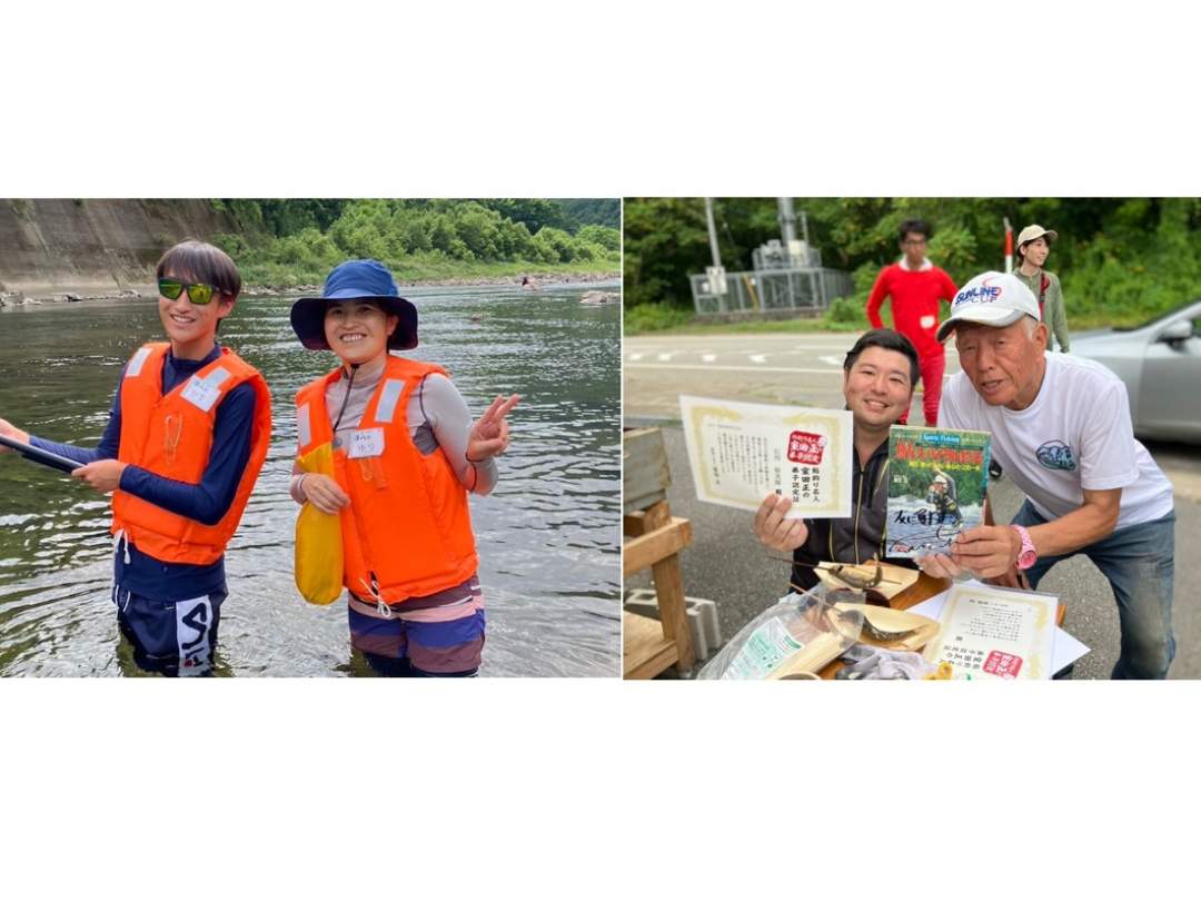 「ヒダカラ」のみなさんと鮎釣り名人の室田さん