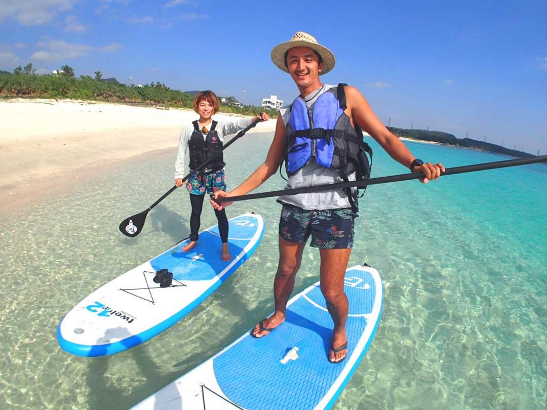 立って漕ぐ、その目線から見る海は最高の景色★
目線の前に広がる水平線！海はとっても広く大きいんです！