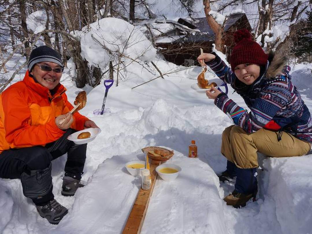 【裏磐梯　スノーシュー体験】ダッチオーブンランチ付 雪遊び半日コース！