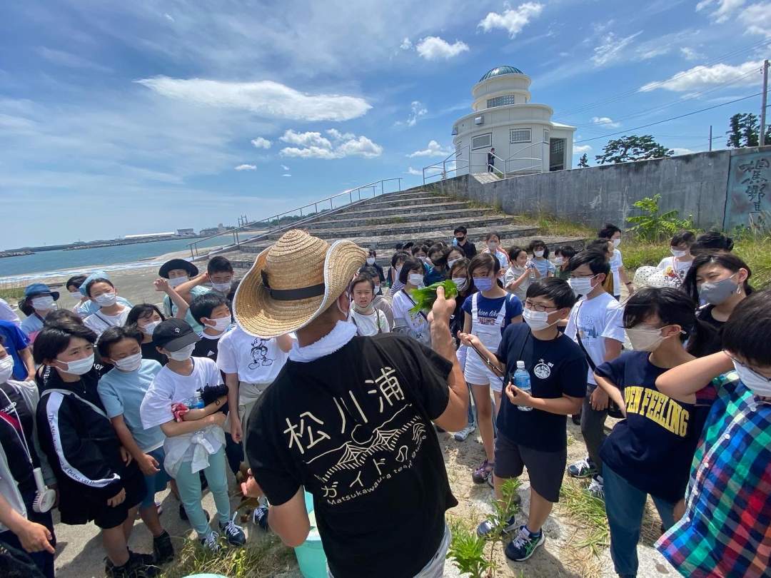 【福島県相馬市松川浦】磯ガニ釣り、ちびっ子大興奮！