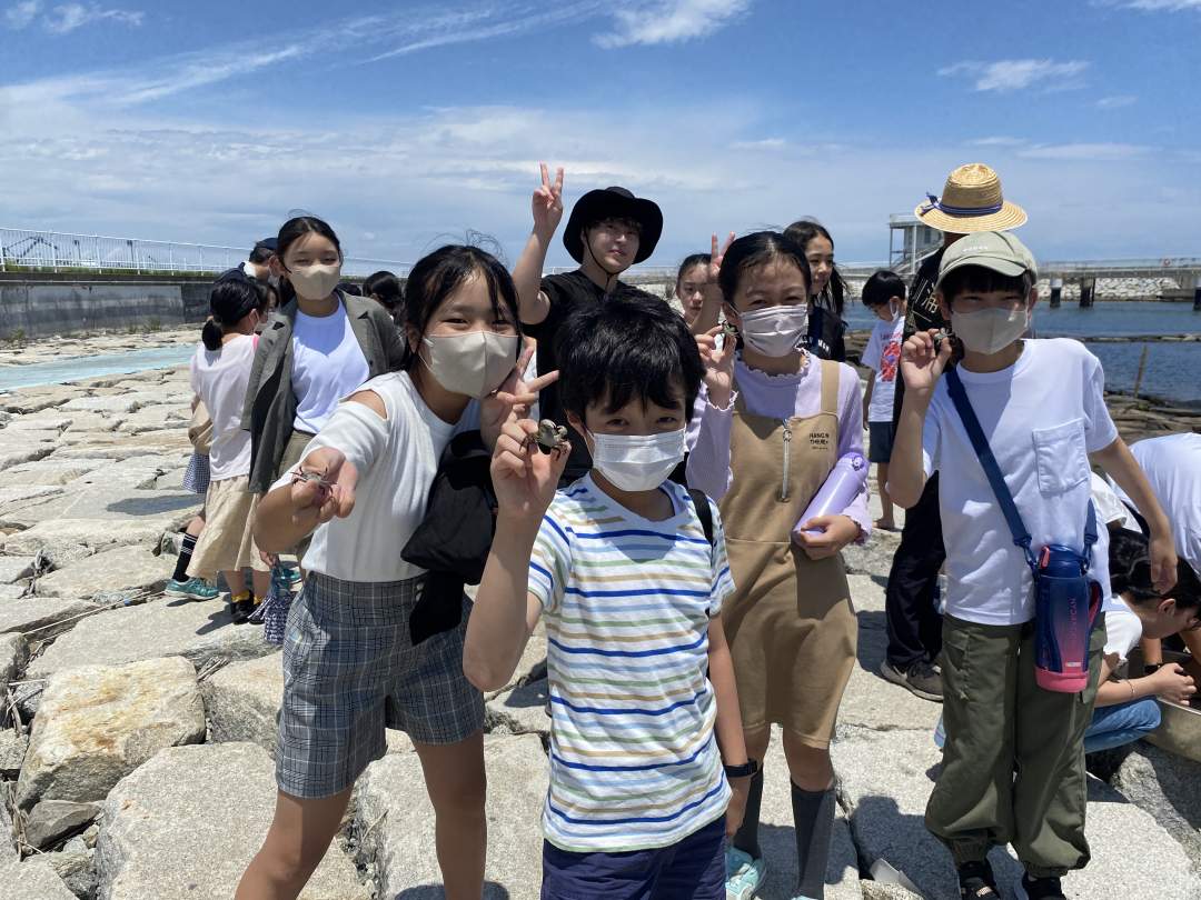 【福島県相馬市松川浦】磯ガニ釣り、ちびっ子大興奮！