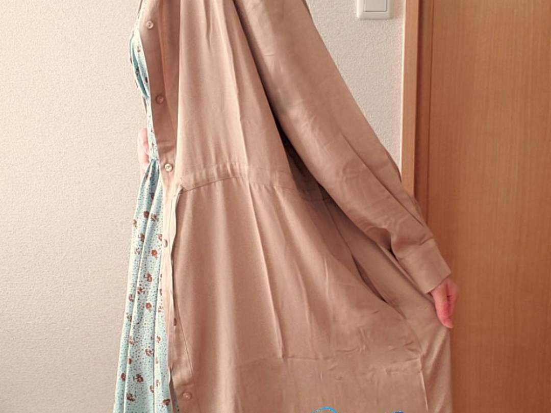 スキッパーロングシャツワンピース