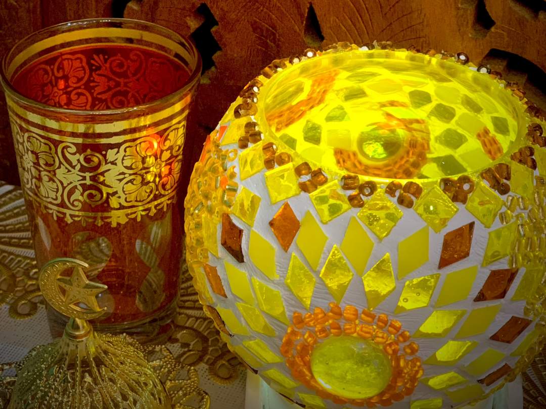 写真はLED使用
キャンドルを入れると柔らかい灯りになります