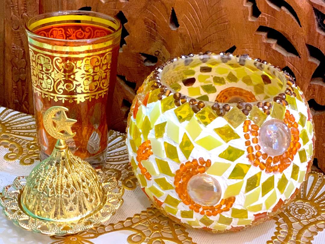 【鳥取・米子市】cuteな向日葵キャンドルホルダー（トルコのハンドメイドパーツ使用）